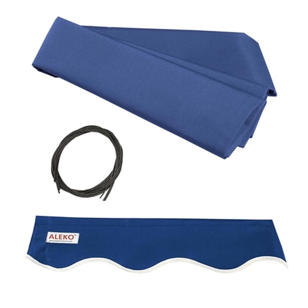 Motorized Black Frame Retractable Patio Canopy Awning 10x8 Blue N4611