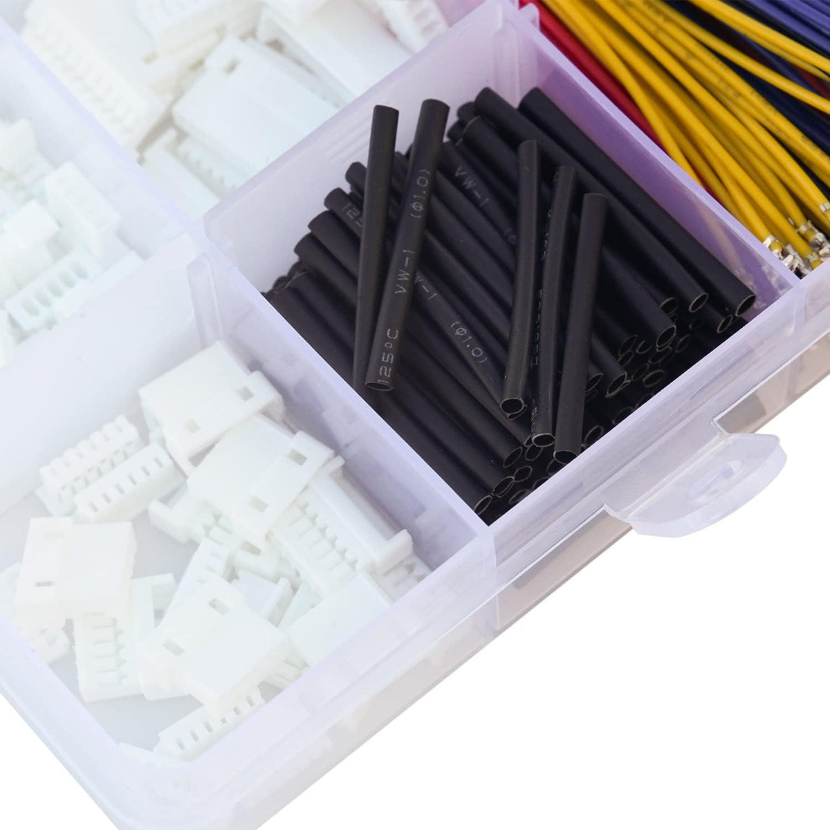 MX 1.25 Male Female Connector Kit with Pre-Crimped Cables, 240pcs Connectors and 200pcs 28AWG Cable R36828
