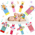 8 Pcs Cotton Baby Wrist Rattle Foot Finder Socks Set U2717