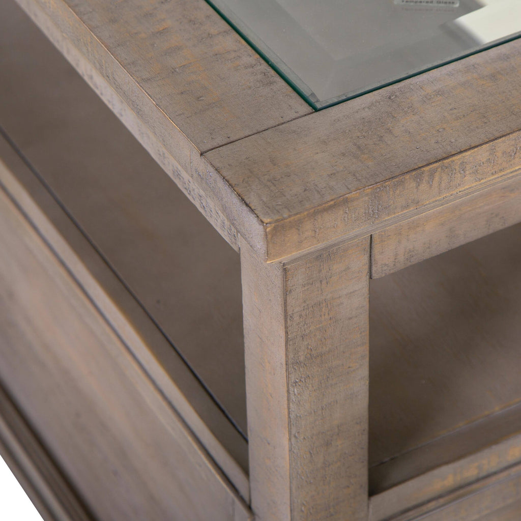 Dovetail Grey Chairside End Table U55245