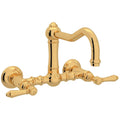 Country Kitchen Wall Mounted Bridge Faucet with Metal Lever Handl, Inca Brass L64999