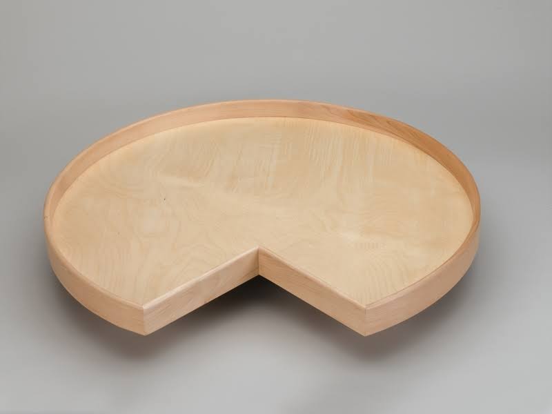 32x22 Natural Wood Kidney Lazy Susan Shelf J713