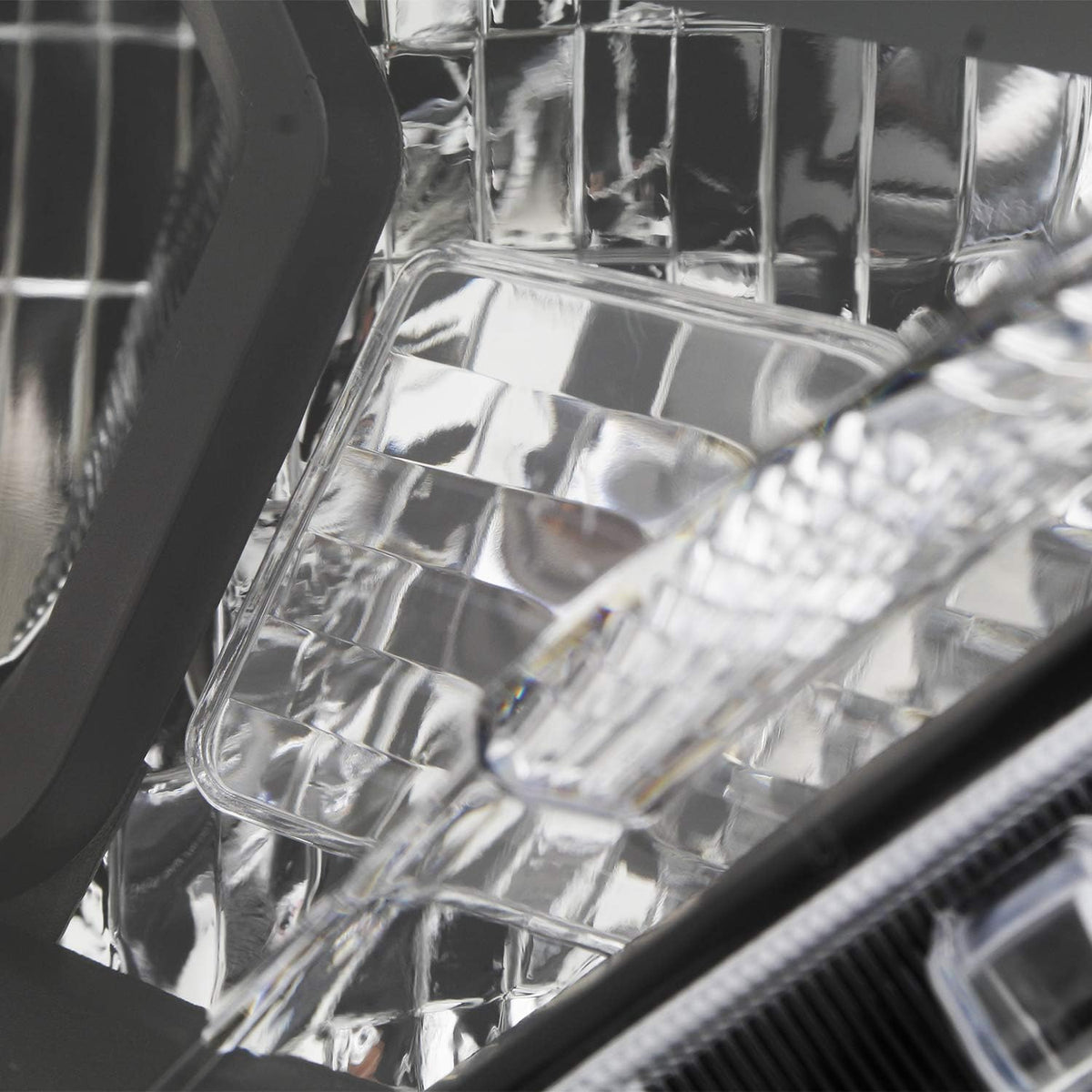 Black Bezel LED Headlights Housing Passenger Side E5262