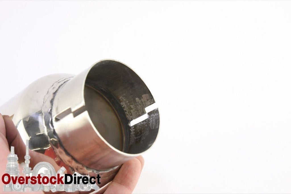 Stainless Steel Dual Wall Angle Cut Exhaust Tip with Clamp K905