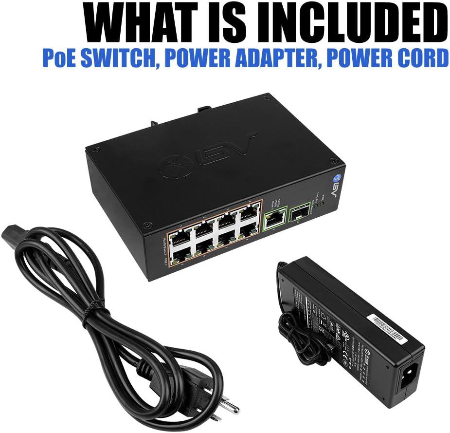10 Port PoE+ Industrial DIN Rail Switch with Gigabit Ethernet & SFP Uplink H461479