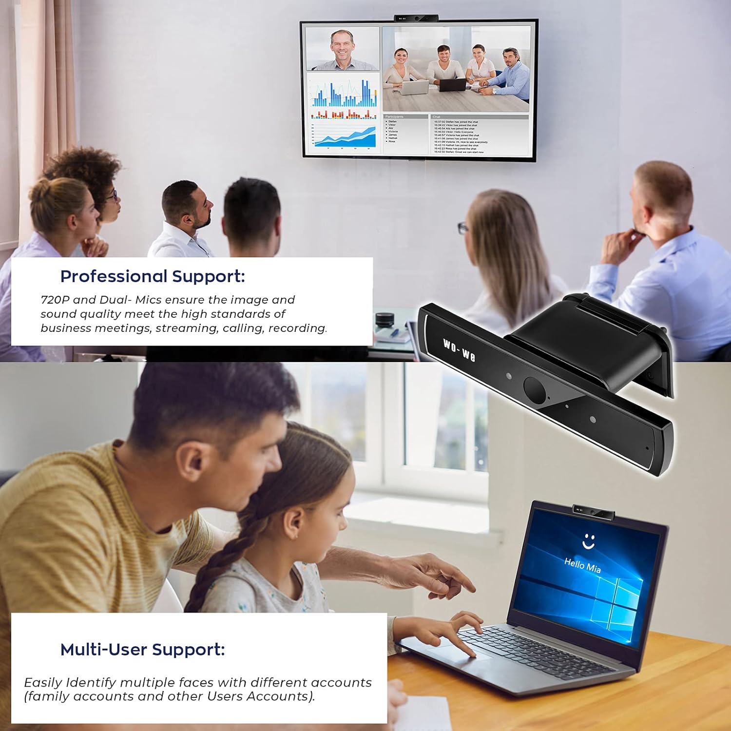720p HD IR Webcam with Dual Microphones, Pack of 2 A1664