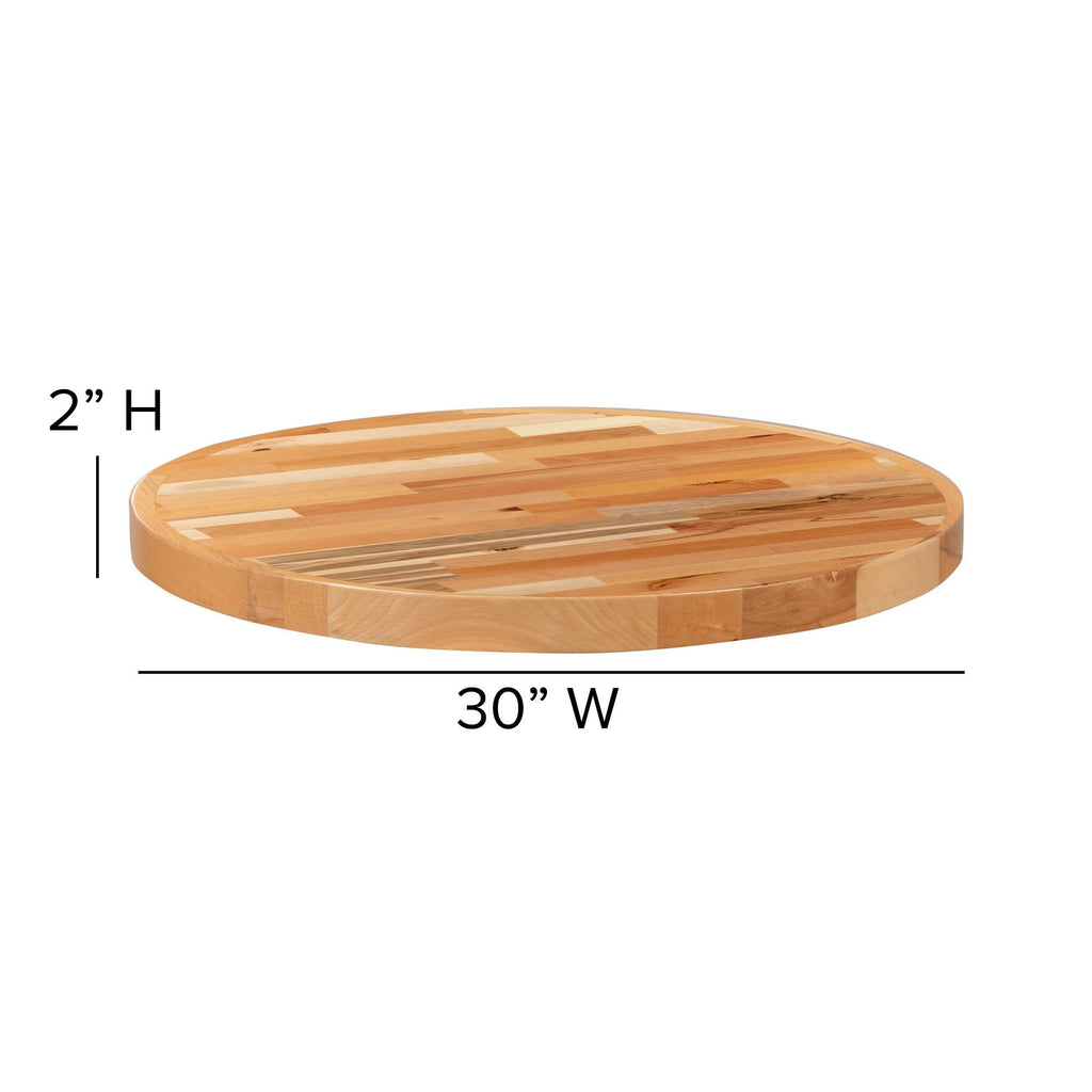 30x22 Round Butcher Block Table Top D411568