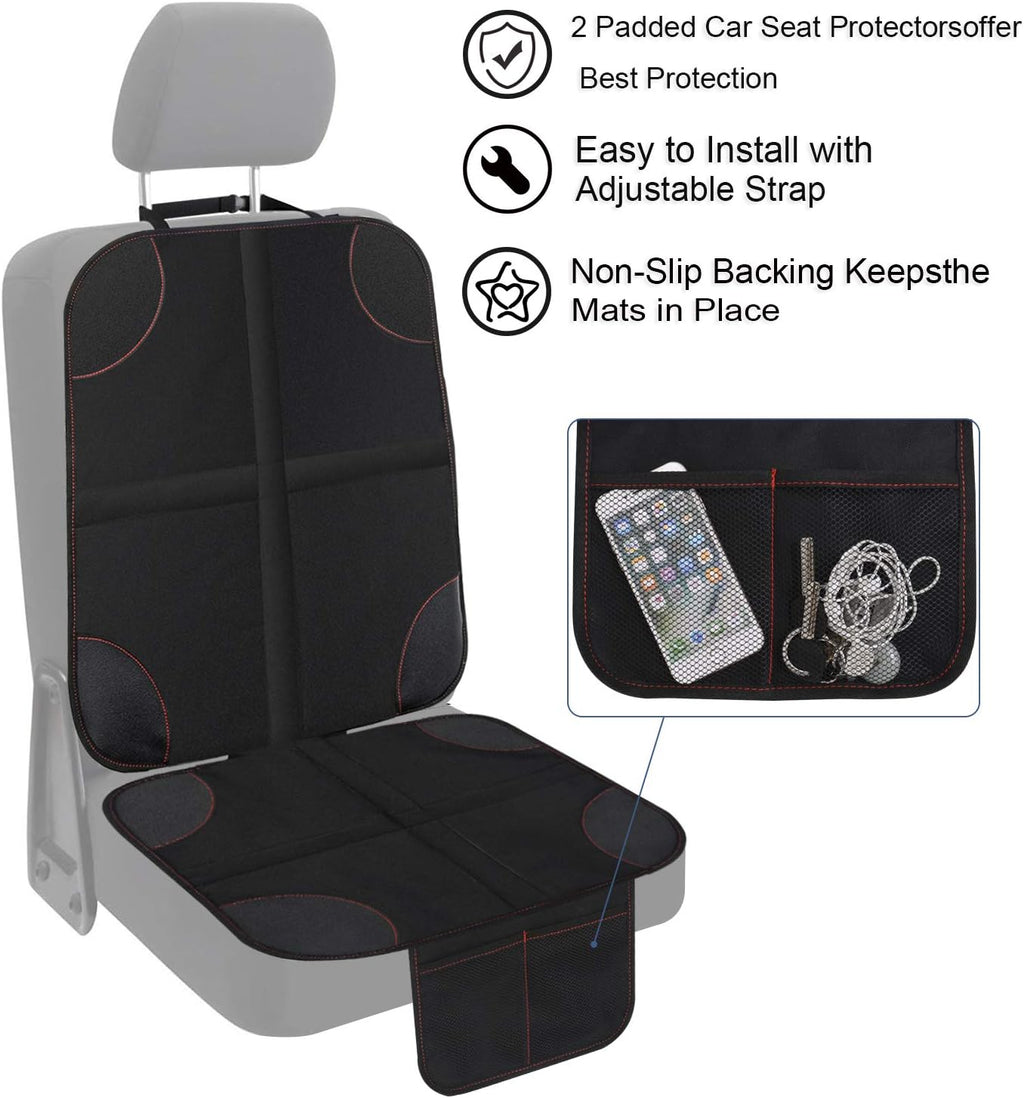 4PCS Car Seat Protector Set Tablet Holder Kick Mat Cover Backseat Organizer I6497