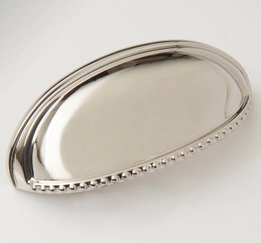 3x22 Hammered Texture Satin Silver Cup Pull B34653