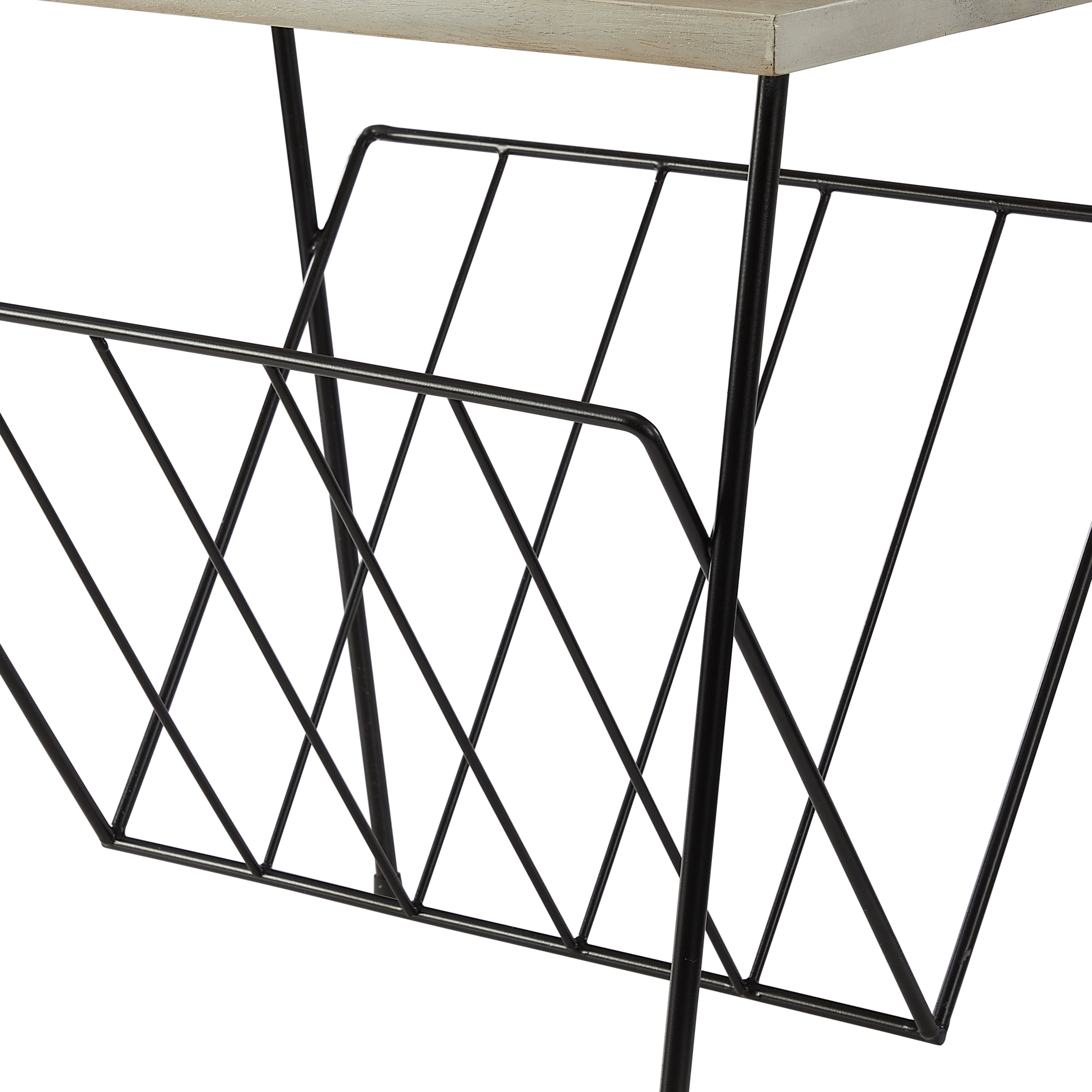 Natural Wood and Metal Turntable Stand C9823