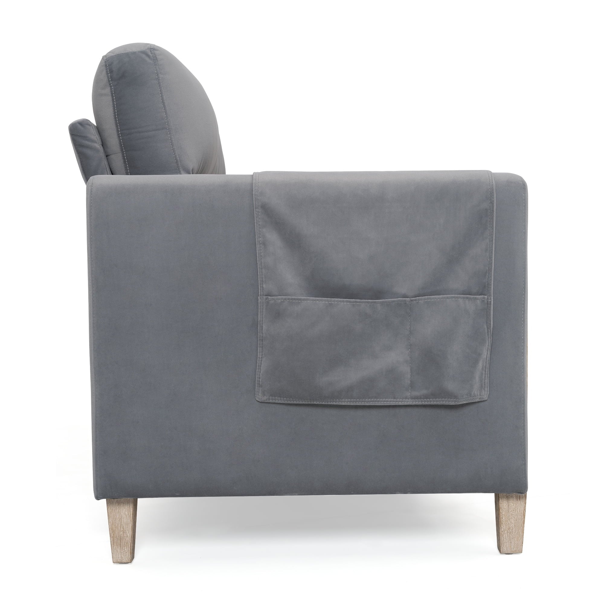 Gray Solid Wood 3-Seater Sofa N69069