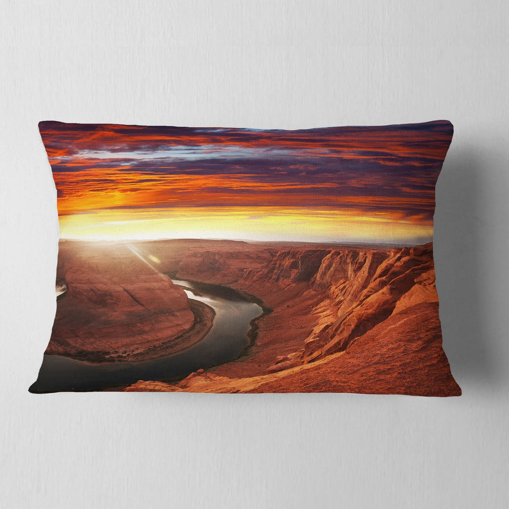 Horse Shoe Bend Landscape Printed Throw Pillow 12x20 Z374885