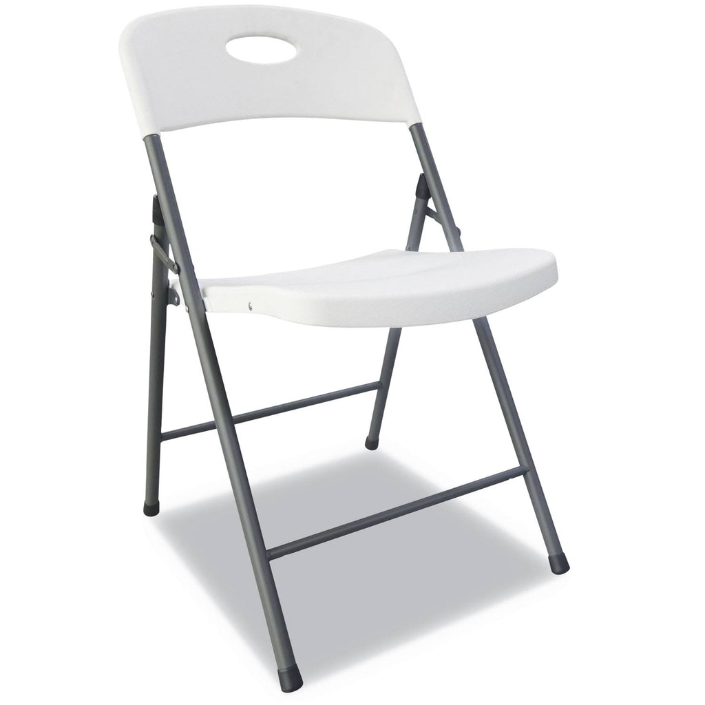 White/Black Anthracite Molded Resin Folding Chair, 4/Carton Q226847