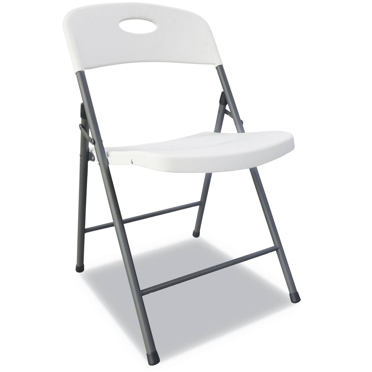 White/Black Anthracite Molded Resin Folding Chair, 4/Carton Q226847