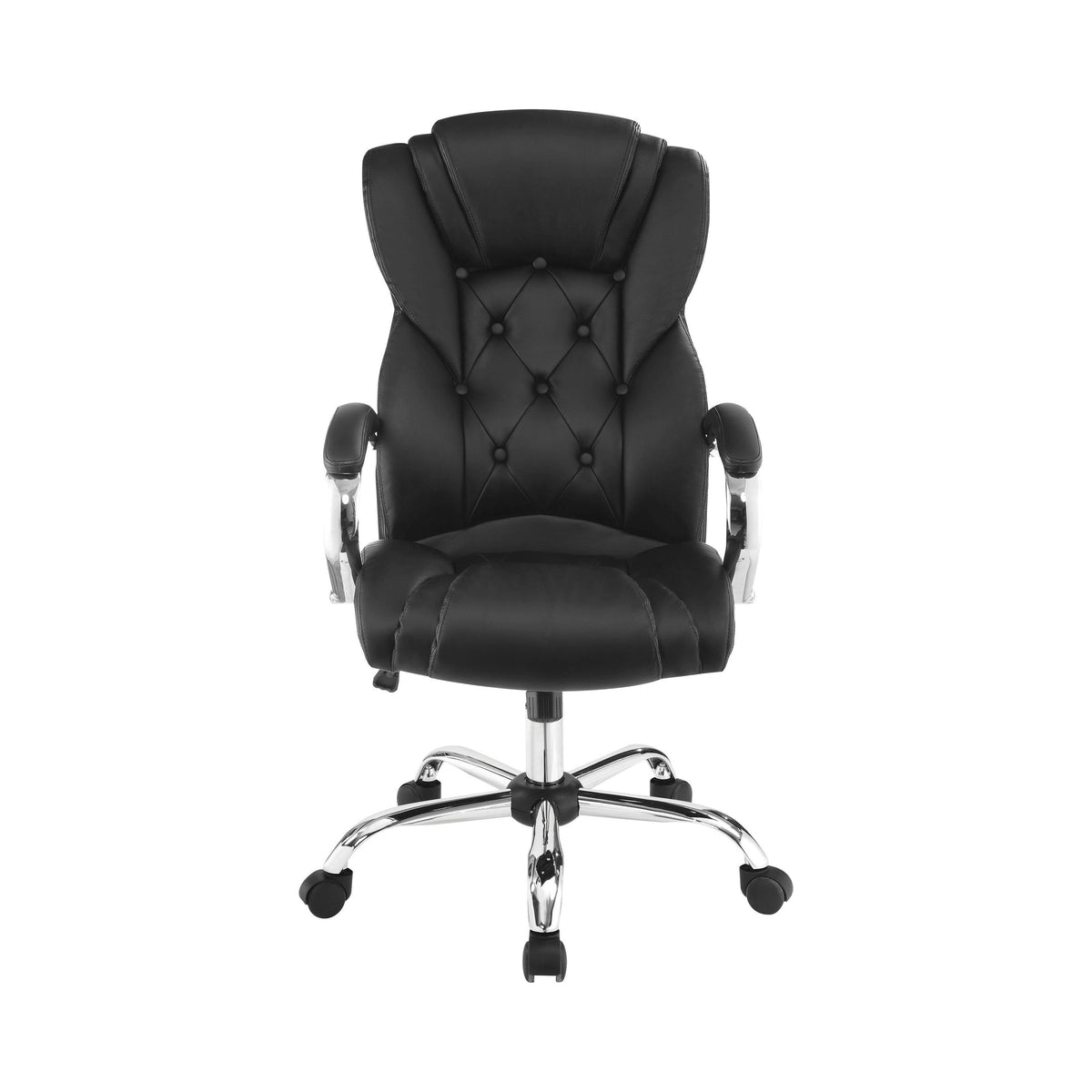 Black Upholstered Office Chair with Casters C195374