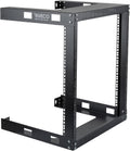 Black 12U 19 Wall Mount Server Rack, 17.7 Deep 2 Post Open Frame Cabinet E6532