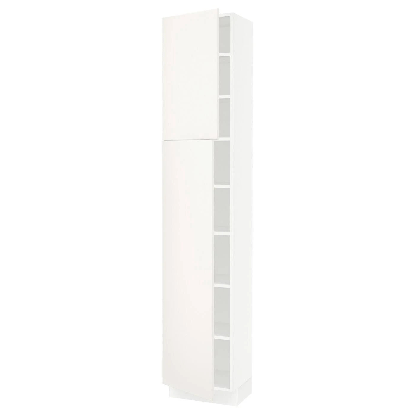White High Cabinet with Shelves and 2 Doors C8935
