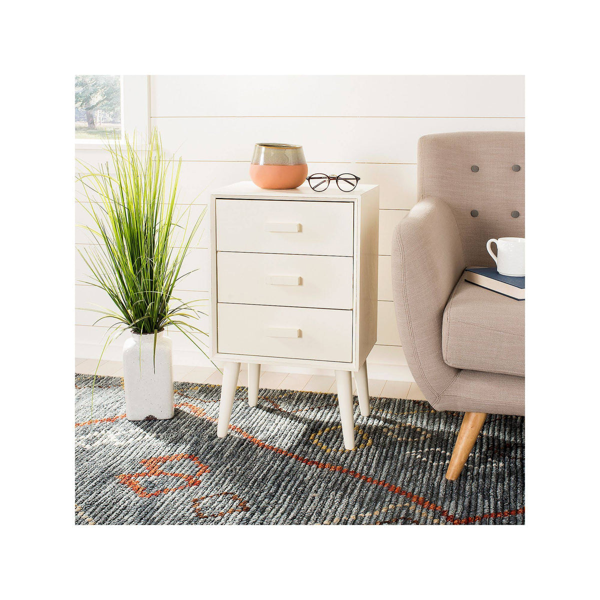 White 3 Drawer Chest T810016