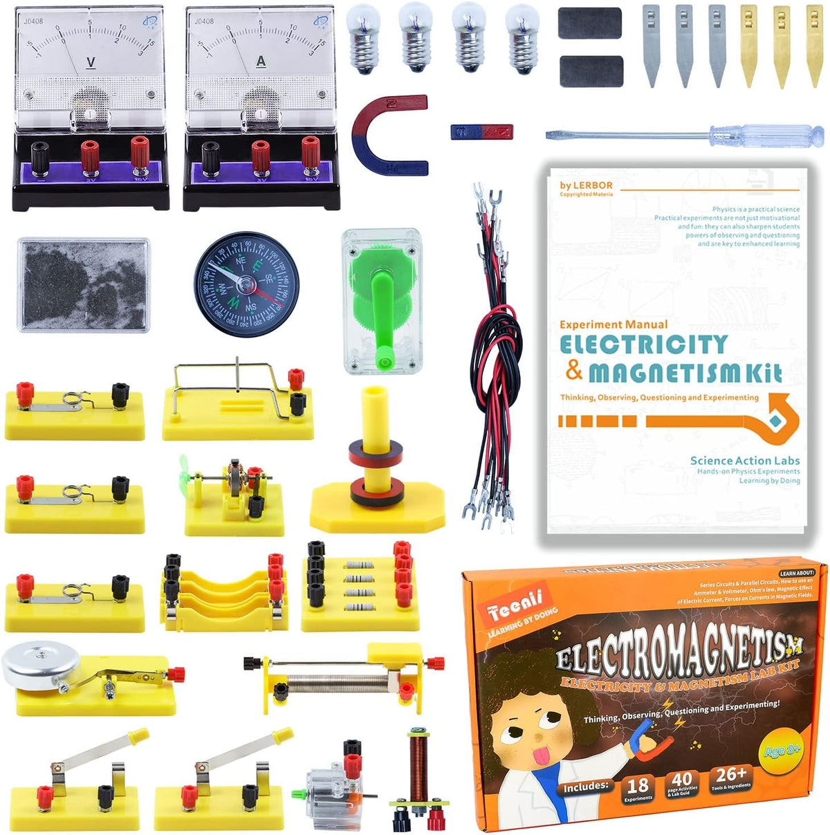 Electricity and Magnetism Experiment Kit for Kids Basic Circuit Learning Set V5975