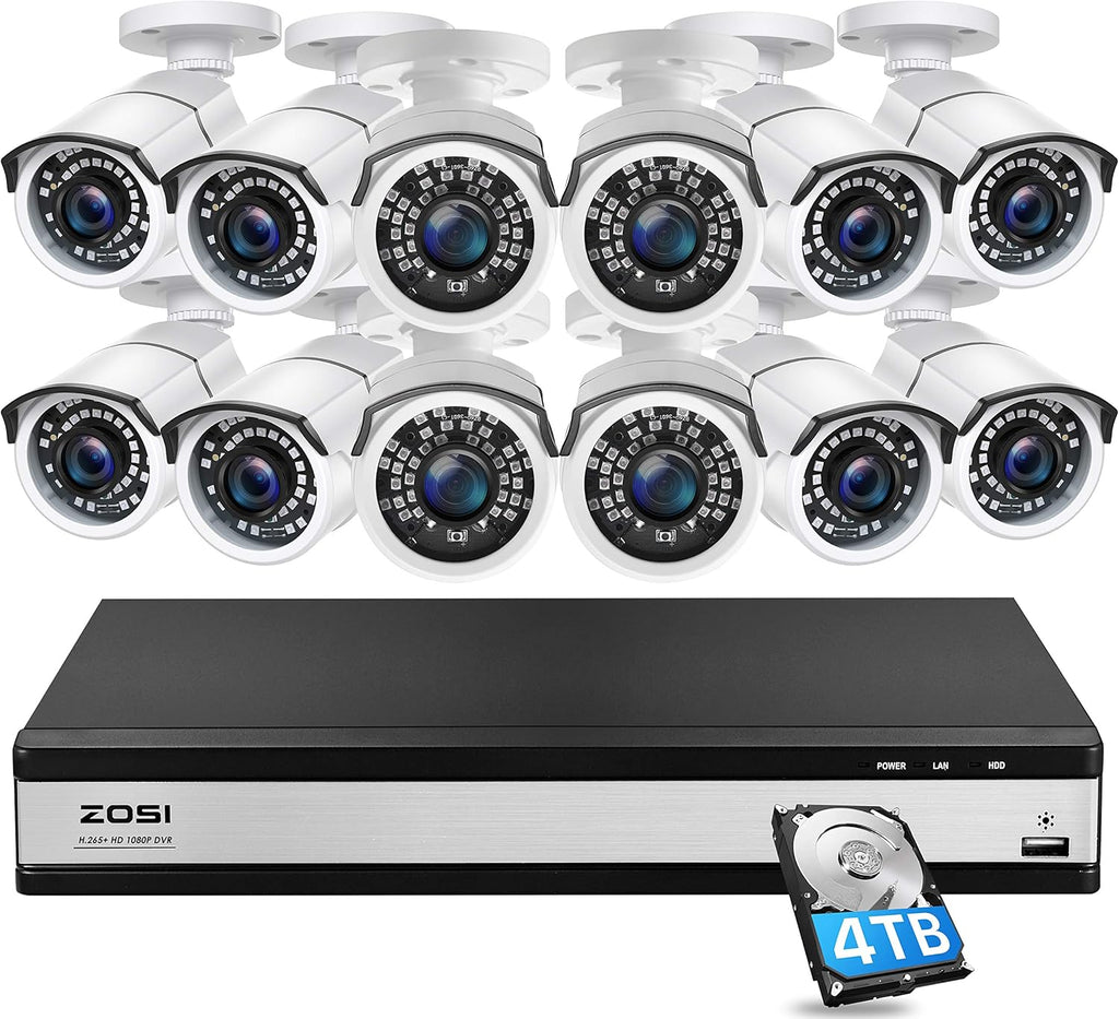 16 Channel 4TB Security Camera System with 12 x 1080p Outdoor Indoor Camera N63177