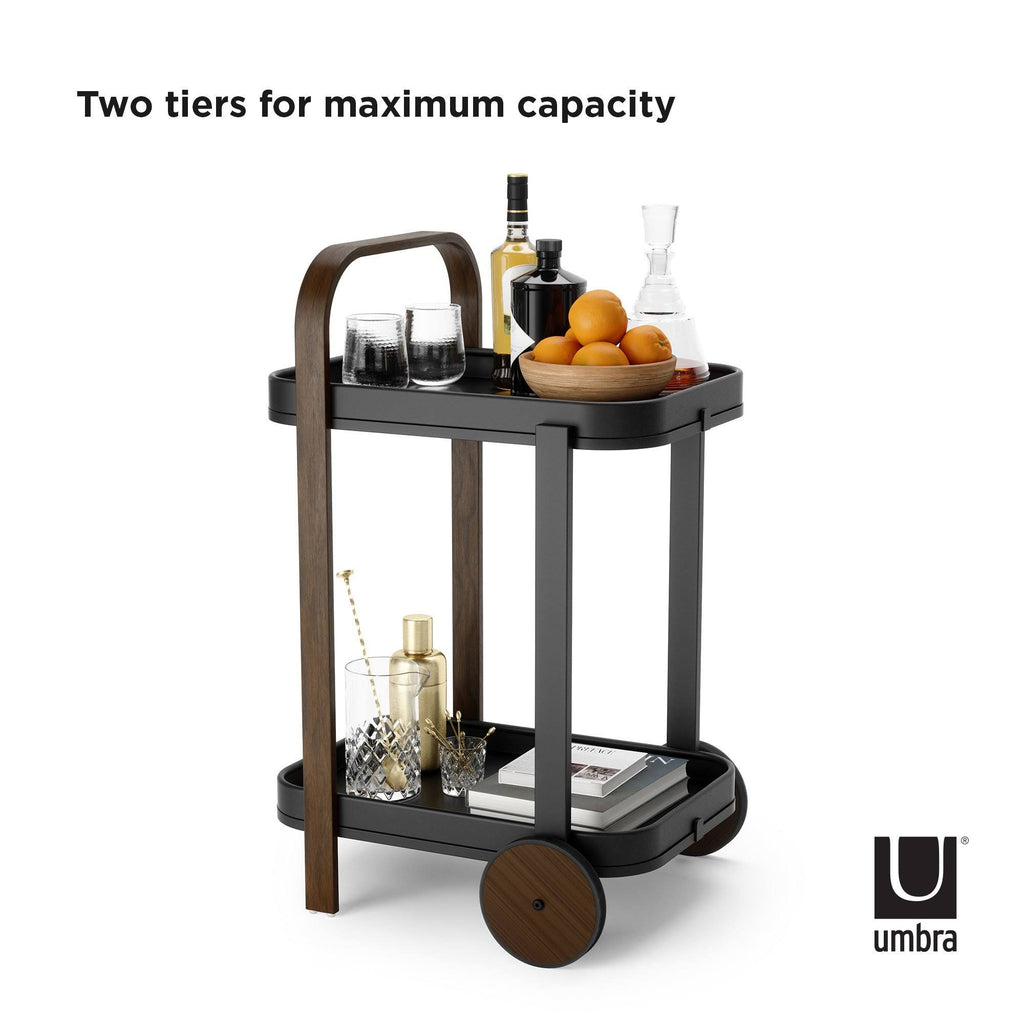 White-Natural Bar & Serving Cart G467136