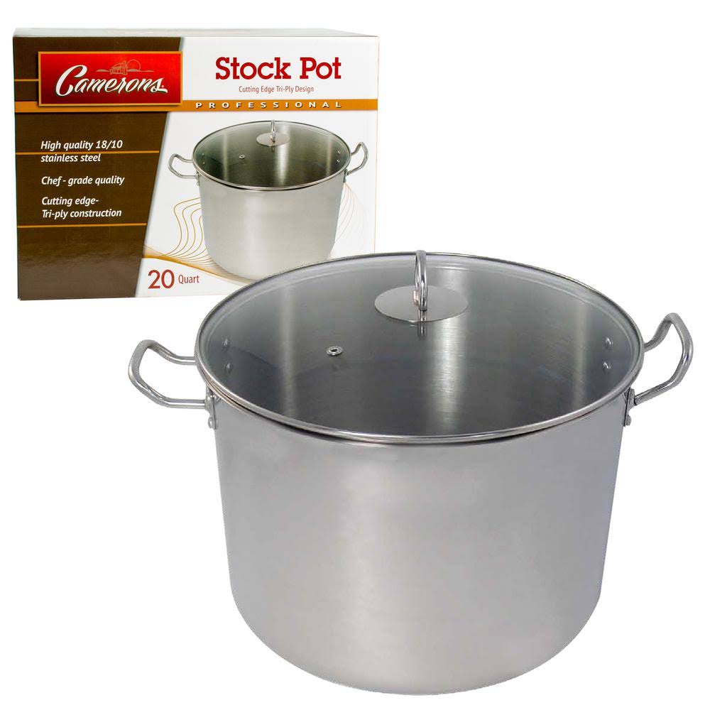 Polished Stainless Steel Stock Pot 20 Quart Y74451