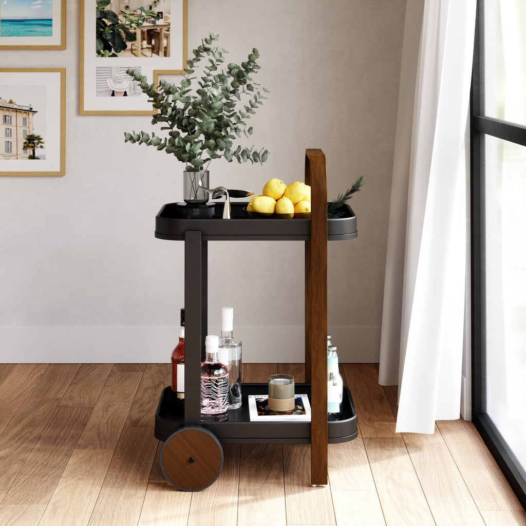 White-Natural Bar & Serving Cart G467136
