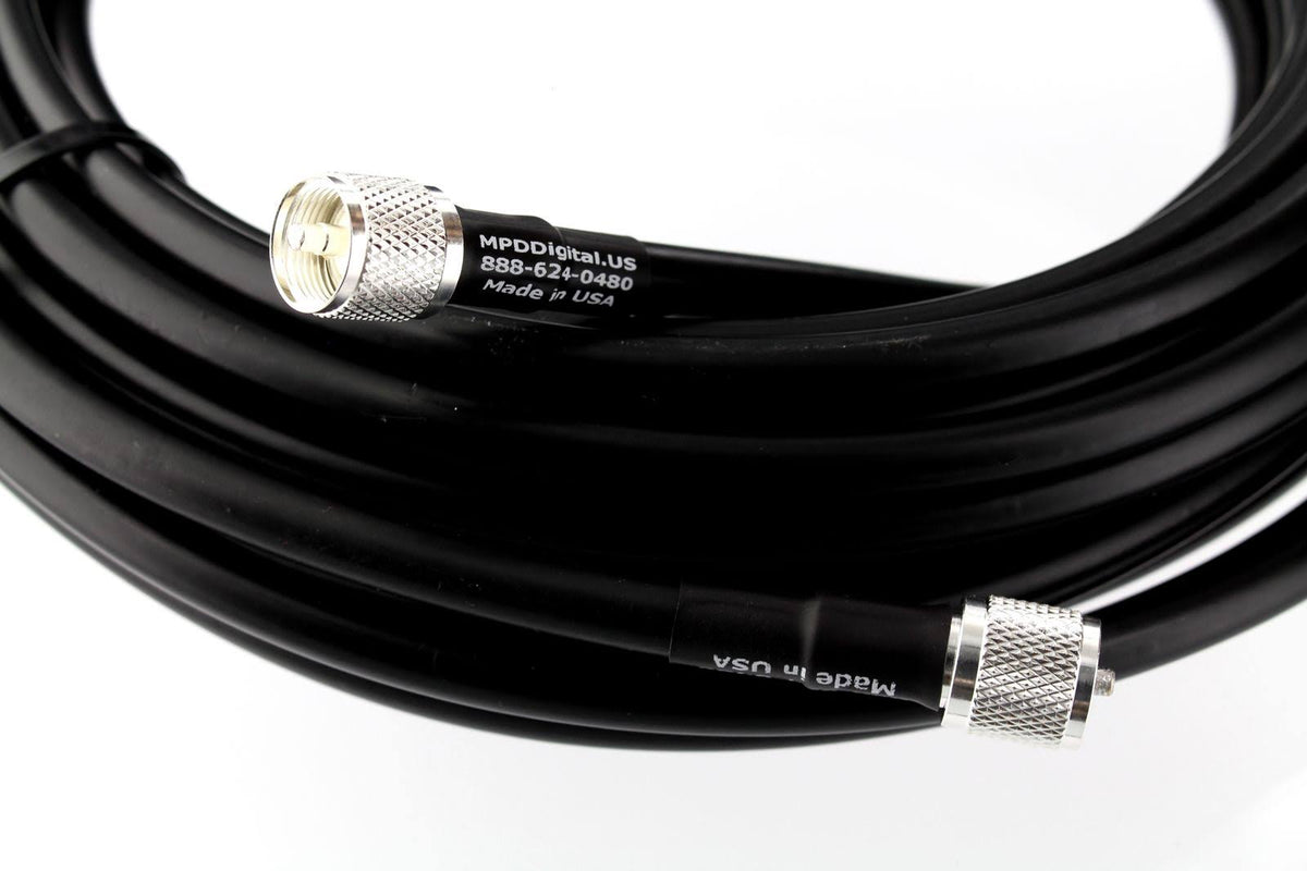40 Feet RG8u Coax Antenna Cable with Silver Teflon UHF Connectors C5550