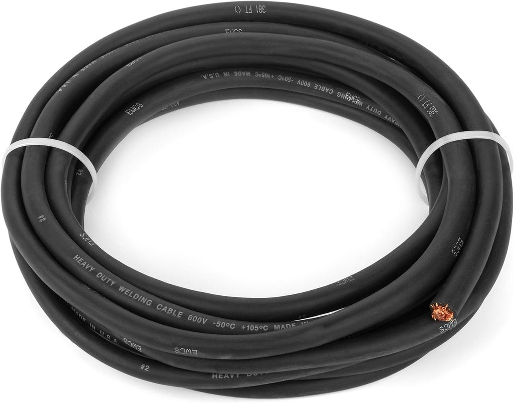 Black 20 Feet Pack of 2 Welding Cable I77254