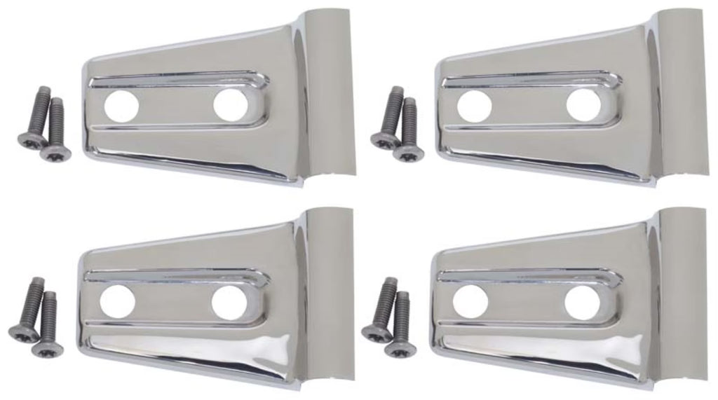 Polished Stainless Steel Door Hinge Overlays (4 pieces) Z273