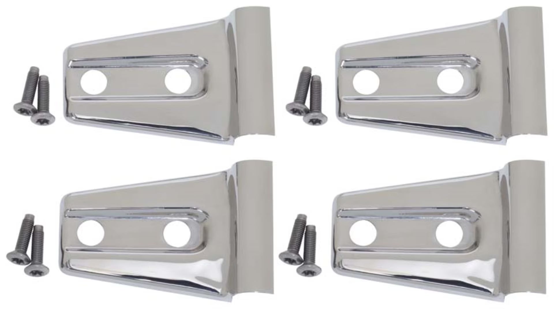 Polished Stainless Steel Door Hinge Overlays (4 pieces) Z273