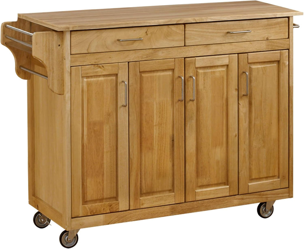 4 Door Cabinet Kitchen Cart with Cherry Top V94372