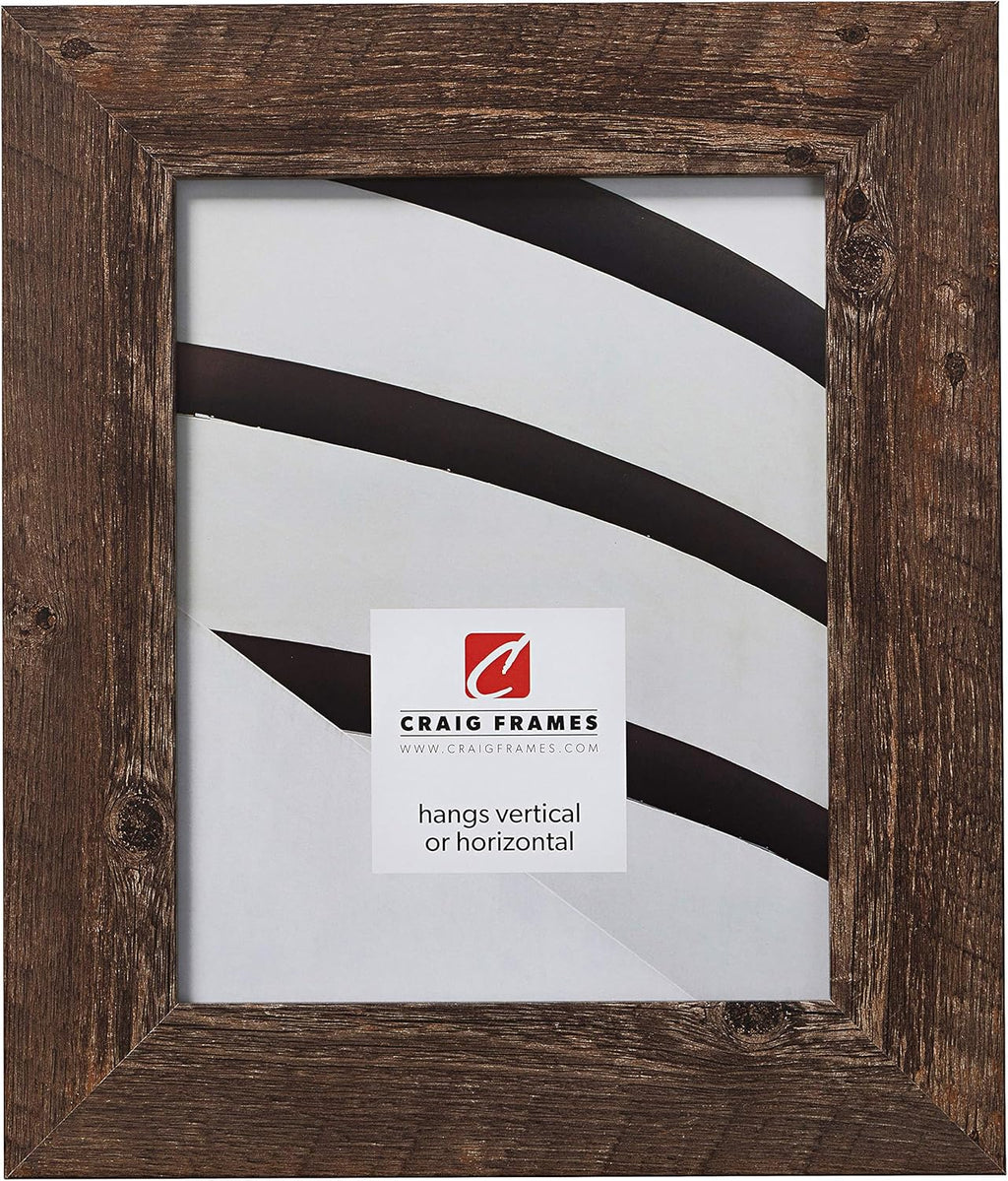 Faux Barnwood Picture Frame, Brown Oak, 16 x 24 Inch I220