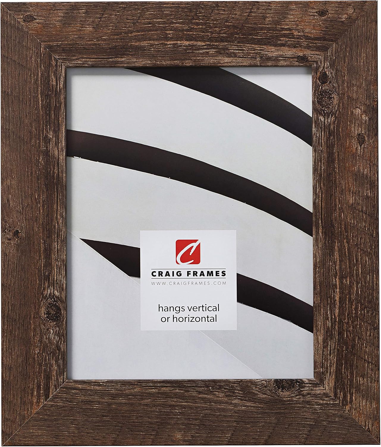 Faux Barnwood Picture Frame, Brown Oak, 16 x 24 Inch I220
