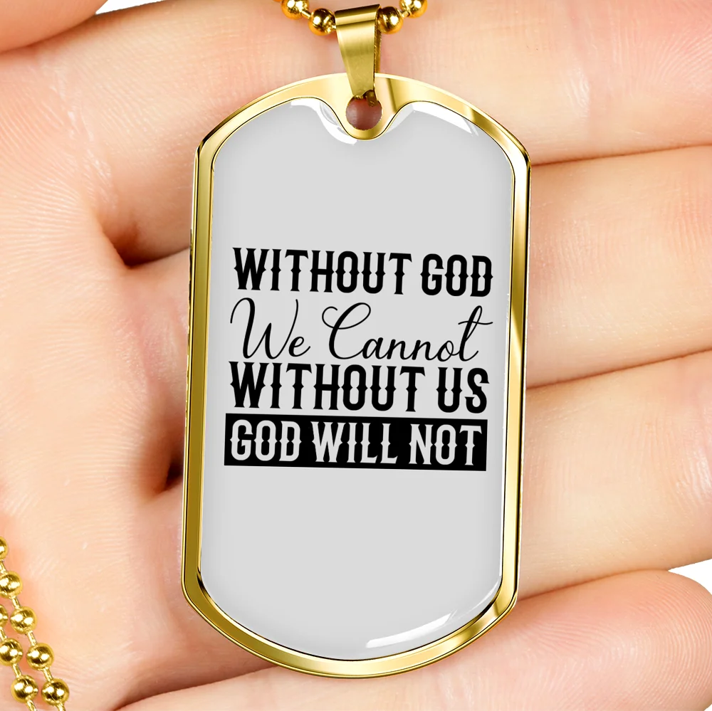 Christian Necklace Stainless Steel Dog Tag 24" Chain B174265