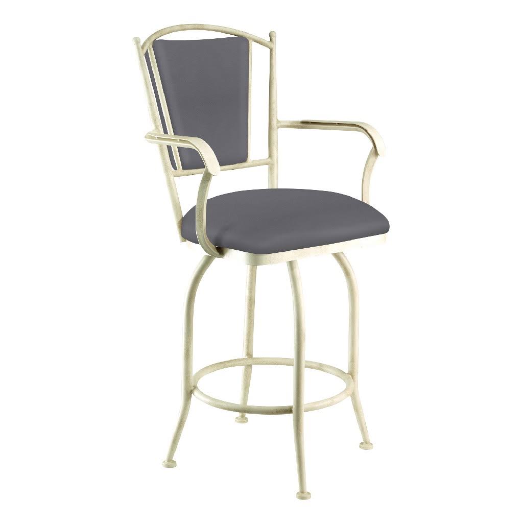 Dark Gray Metal Swivel Barstool D95602