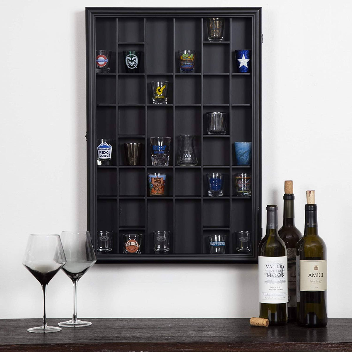 Black Shot Glass Display Case Y327799