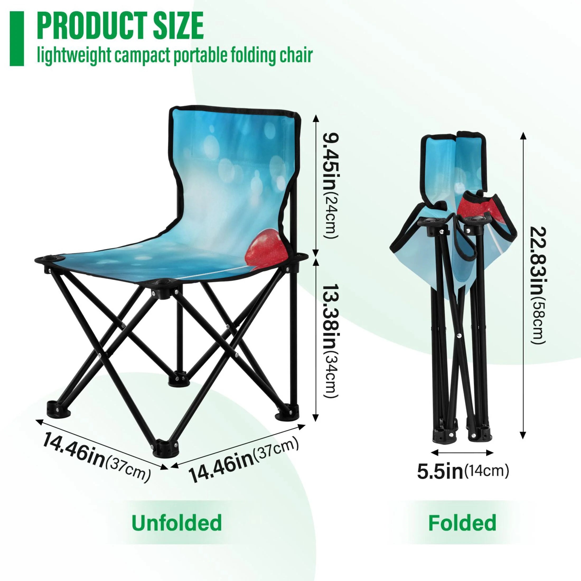 Blue Portable Camping Chair with Carry Bag S296