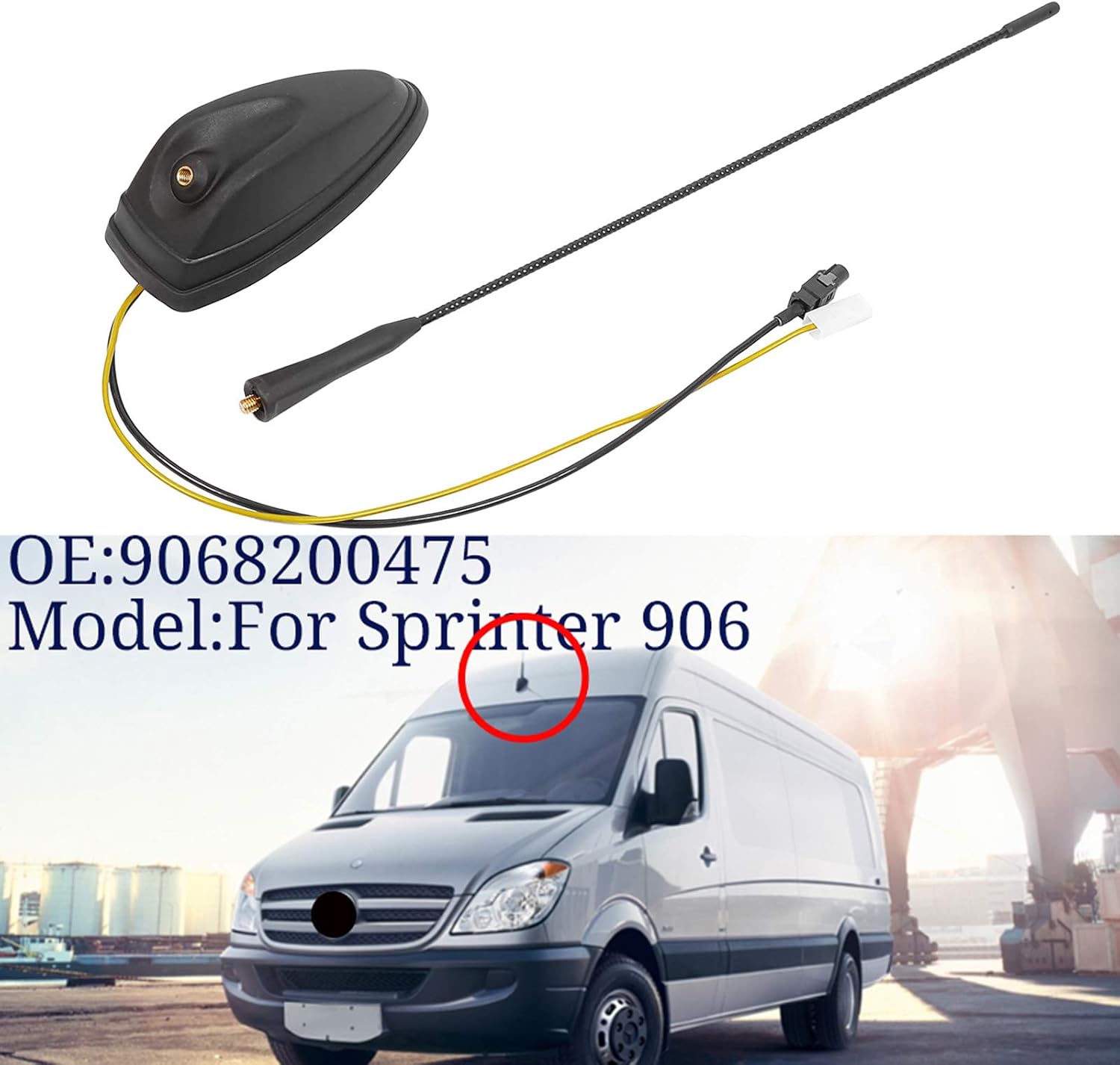 Car Roof Mounted Radio Antenna Aerial Mast Replacement for Mercedes Benz Sprinter W906 VW Crafter 2006-2021 W16105