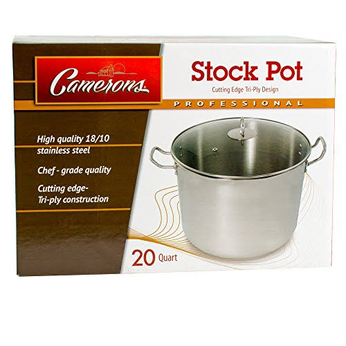 Polished Stainless Steel Stock Pot 20 Quart Y74451