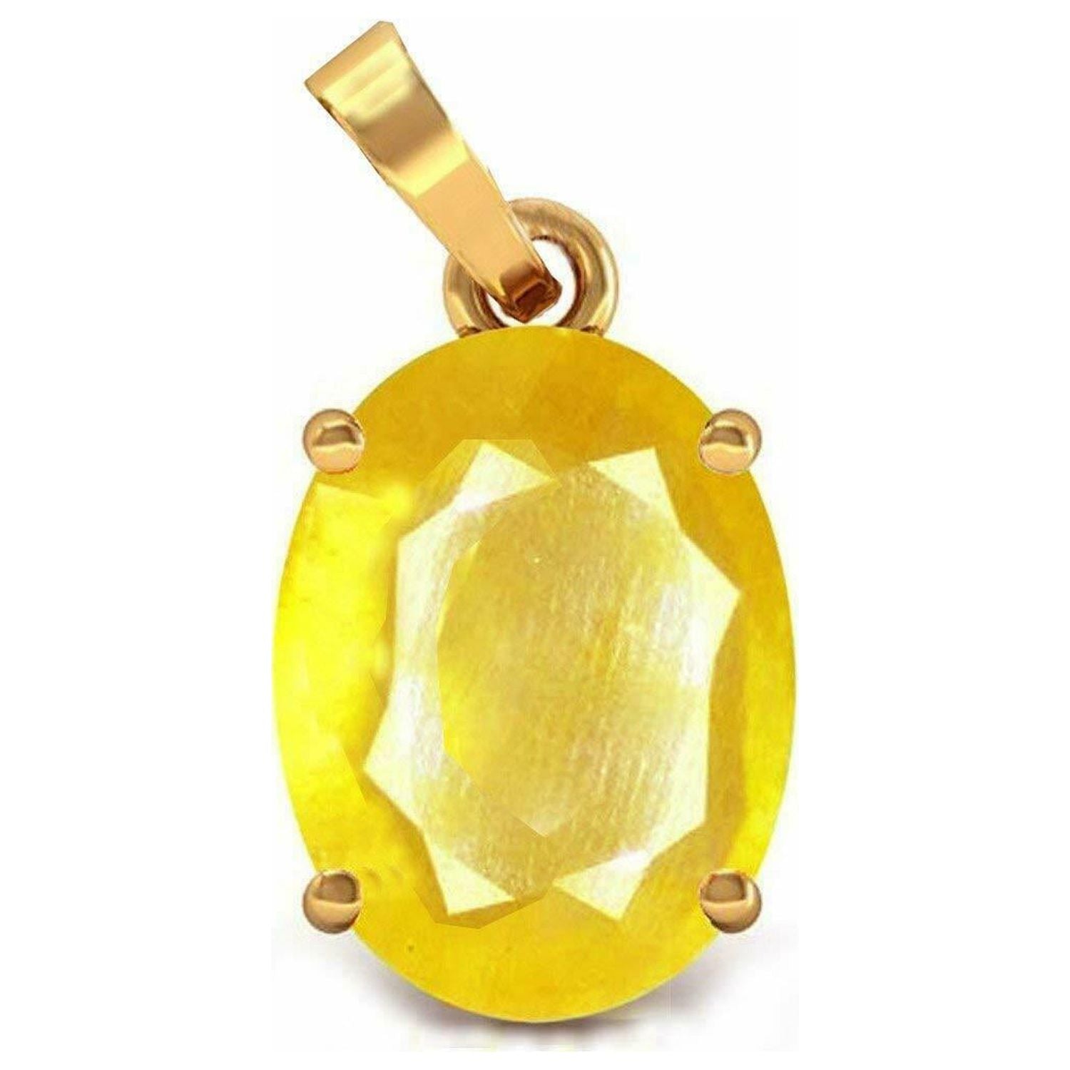 Natural Certified 10 Ct Yellow Sapphire 14K Gold Locket Q69004