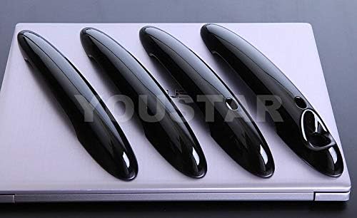Door Handle Cover with Push Button Gloss Black Pack of 2 A4328