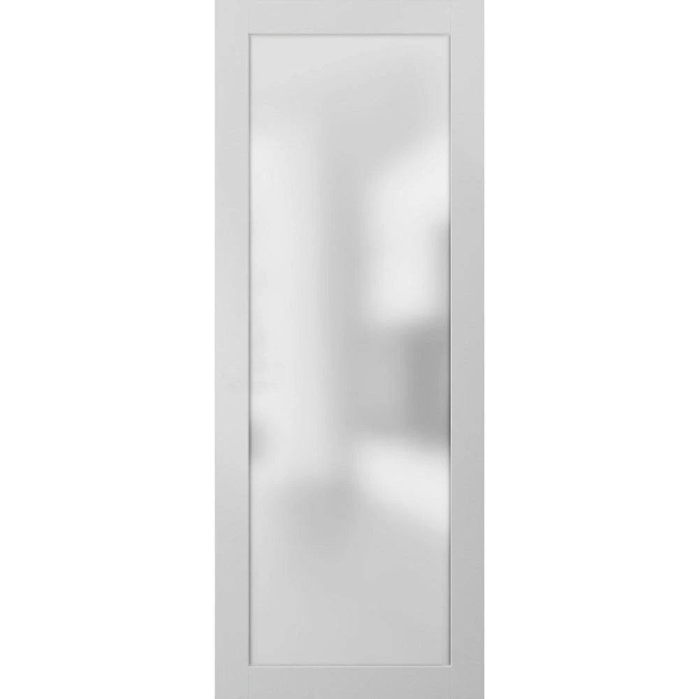 Opaque Glass Door Panel Slab White P636