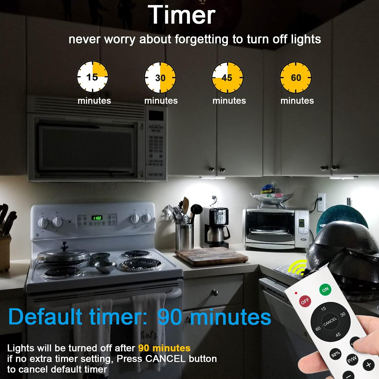 Rechargeable Touch Lights with Timer Dimmer 3 Colors Wireless Install Easily P474