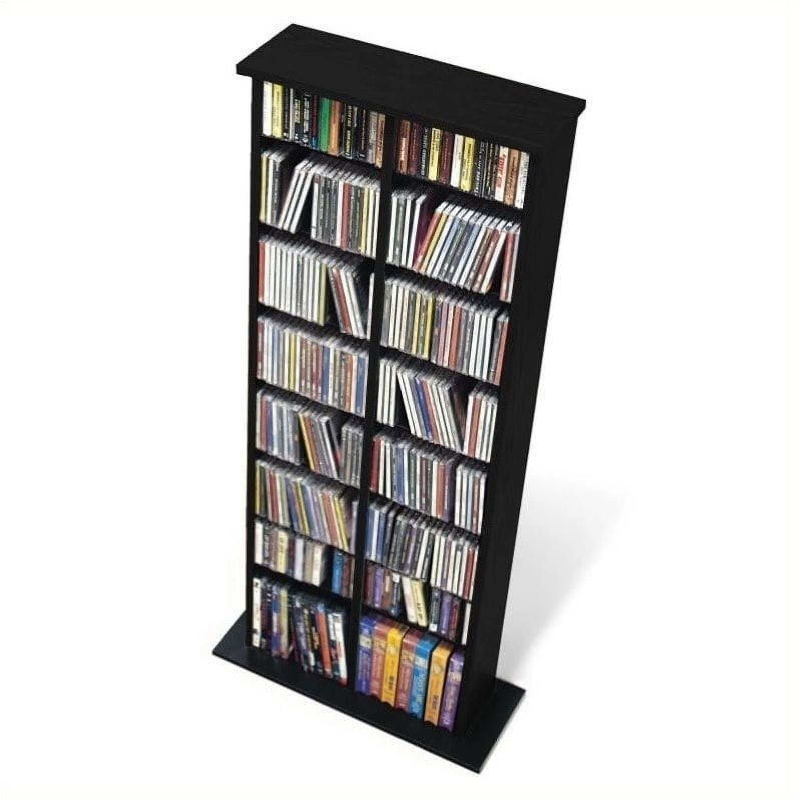 51" Double Slim CD DVD Wall Media Storage Rack in Black N44227