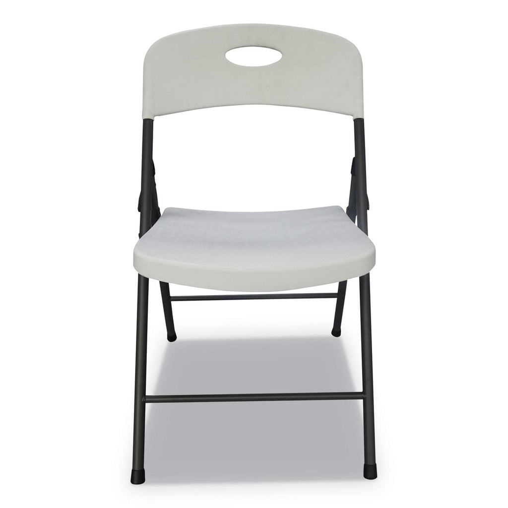 White/Black Anthracite Molded Resin Folding Chair, 4/Carton Q226847