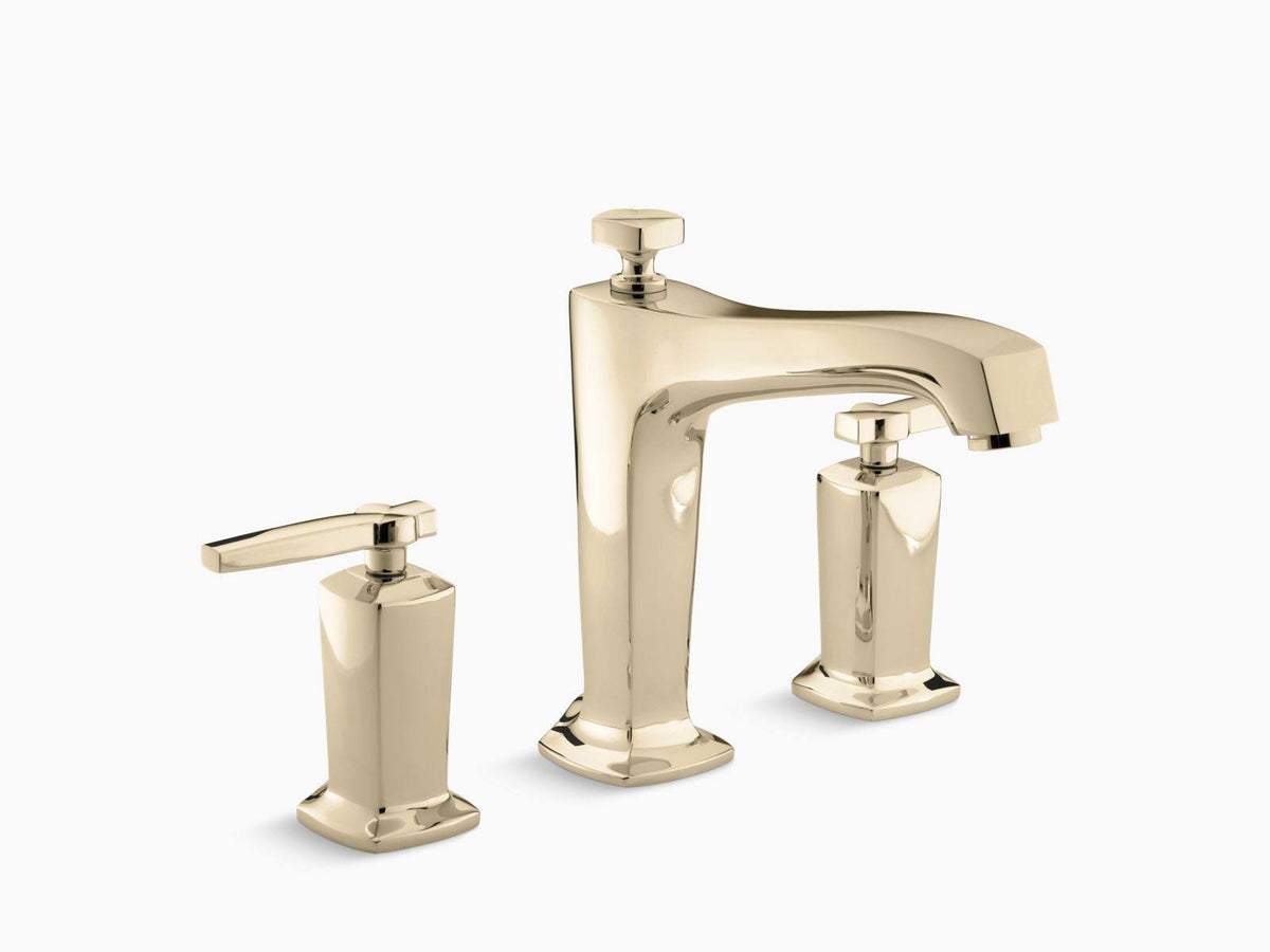 French Gold Deck Mount Bath Faucet Trim E624039