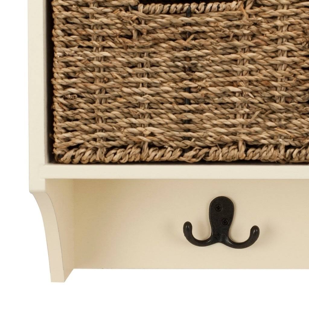 White Hanging 3 Basket Wall Rack E7056