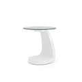 White High Gloss Glass Top End Table F570
