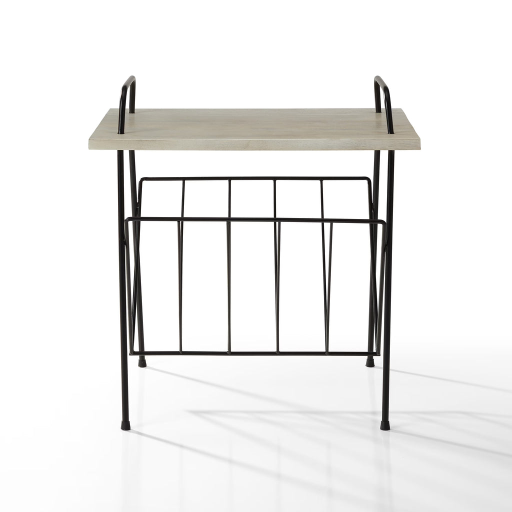 Natural Wood and Metal Turntable Stand C9823